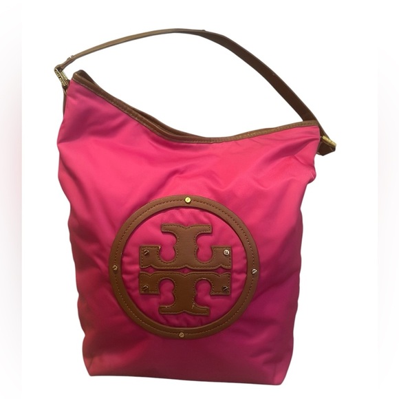 Tory Burch Handbags - Tory Burch Pink Nylon Hobo Bag
